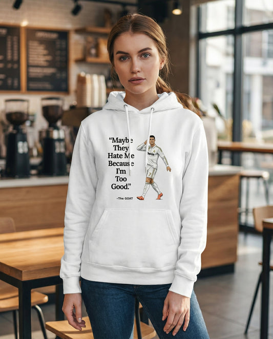 “Too Good Mindset” Unisex White Hoodie