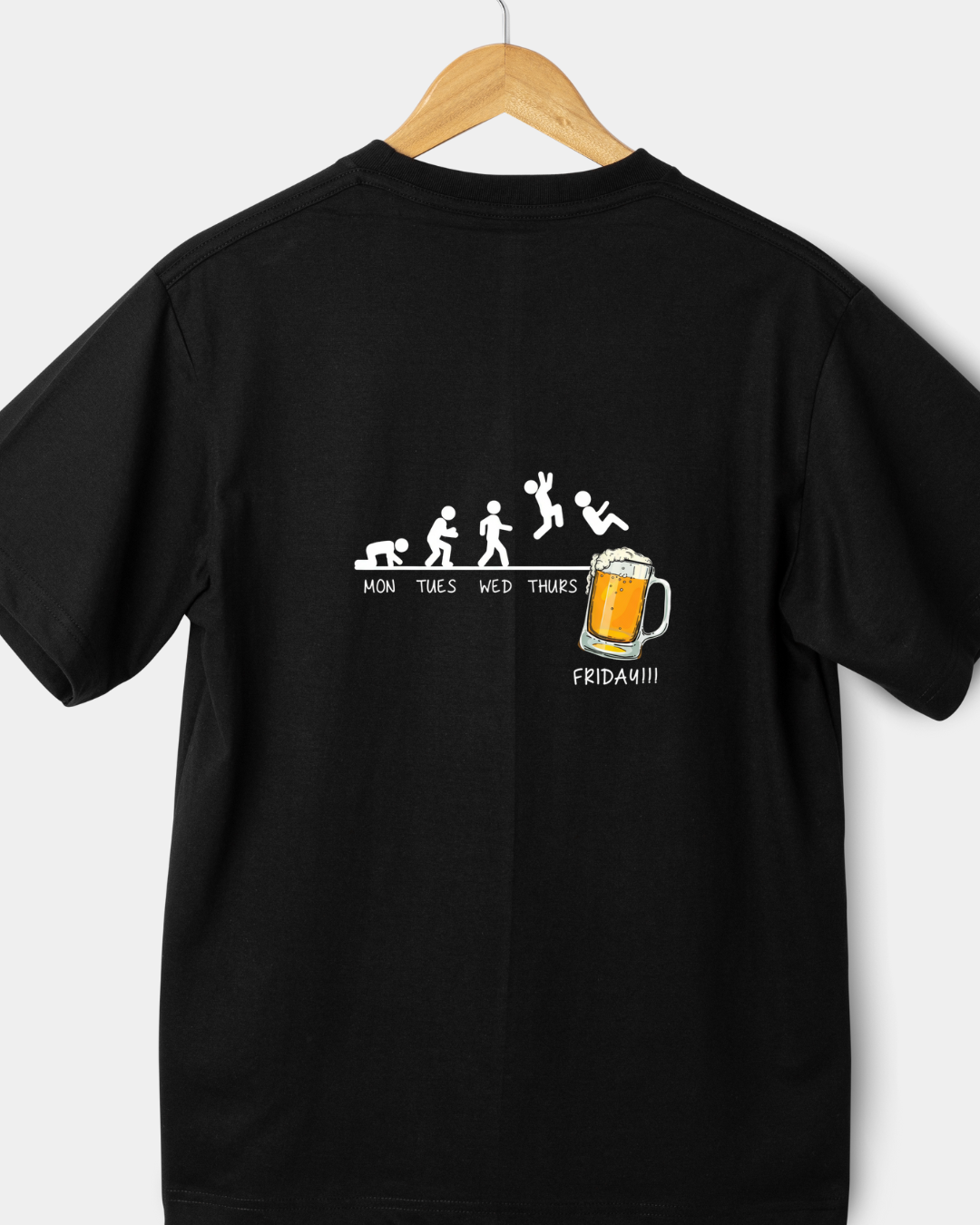 “Monday to Friday Evolution” Unisex Black T-Shirt