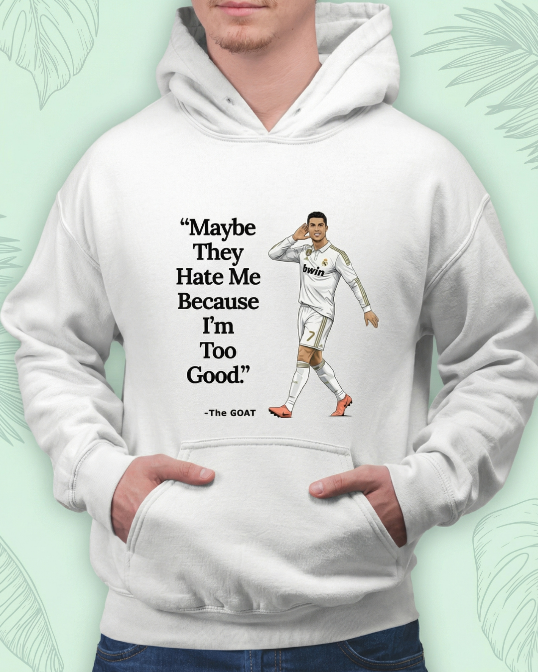 “Too Good Mindset” Unisex White Hoodie