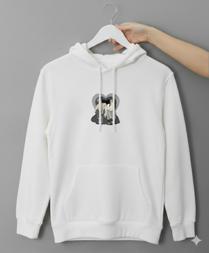 “Couples Love” Unisex White Hoodie