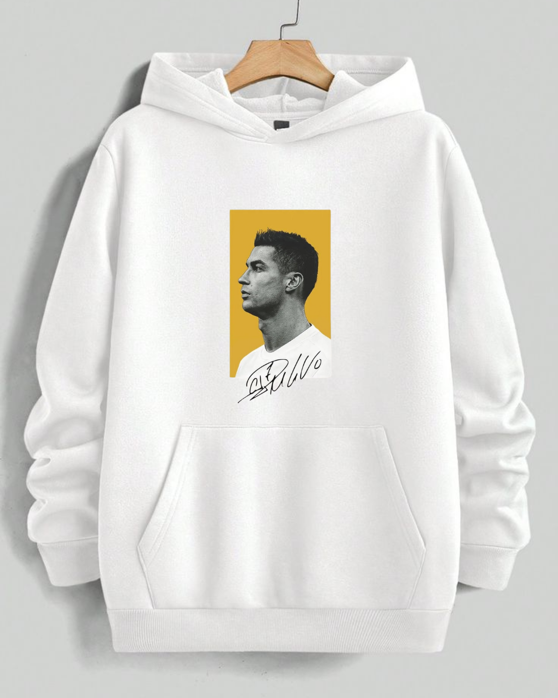 “Cristiano Focus” Unisex White Hoodie