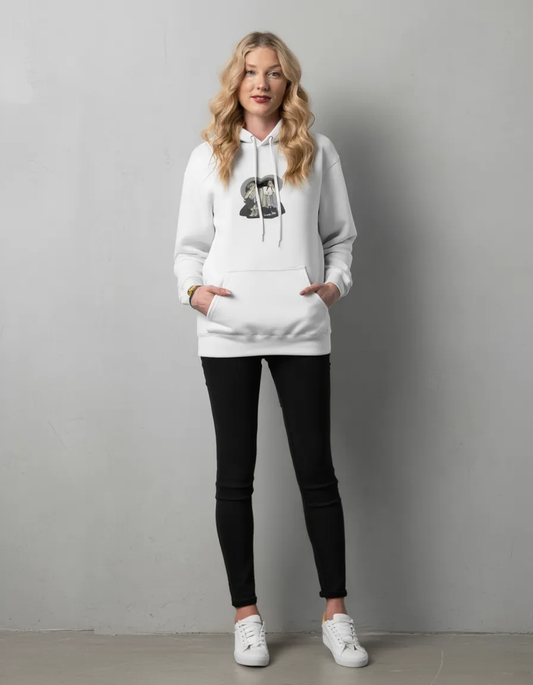 “Couples Love” Unisex White Hoodie