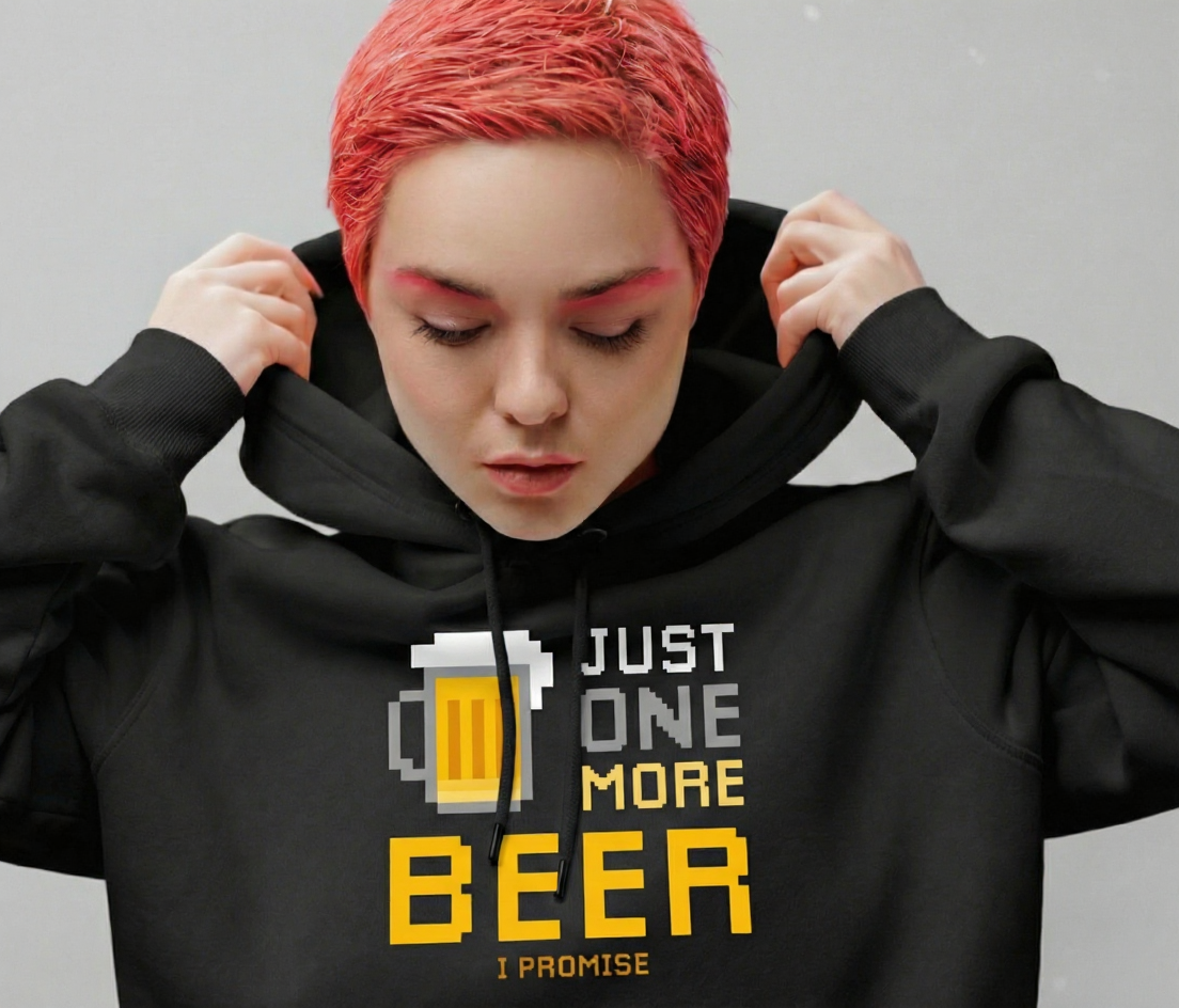 "Just One More Beer" Unisex Black Hoodie