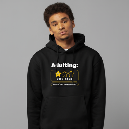 “Adulting: One Star” Black Unisex Hoodie