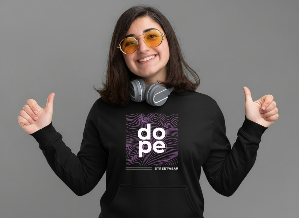 “Dope Streetwear” Black Unisex Hoodie