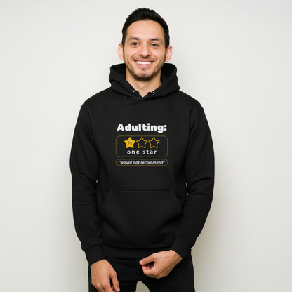 “Adulting: One Star” Black Unisex Hoodie
