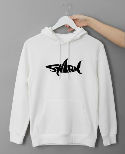“Shark Instinct” Unisex White Hoodie